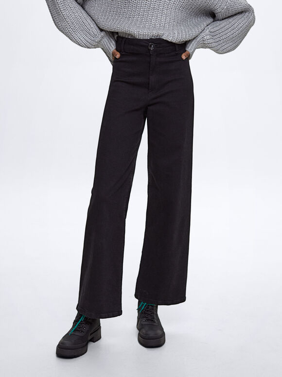 Calça jeans de algodão - Preta