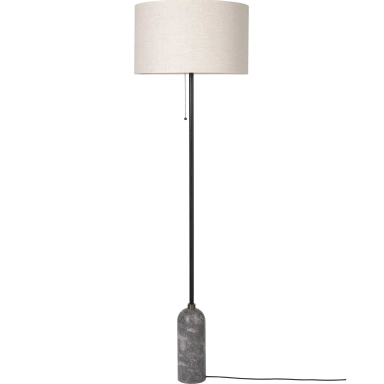 Gubi Gravity vloerlamp grijs marmer/canvas