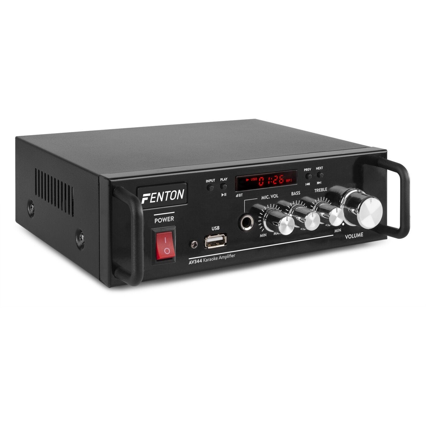 Fenton AV344 karaoke versterker MP3 met accu