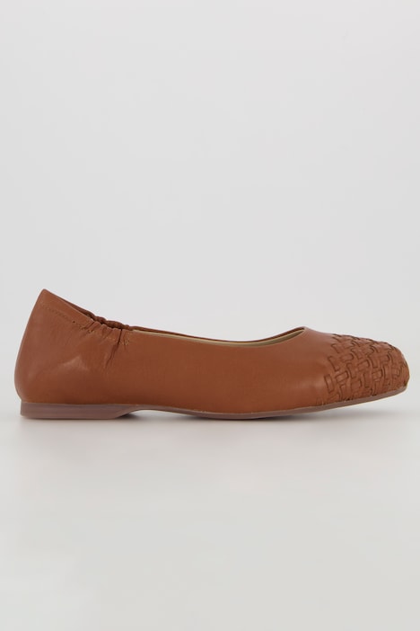 Leder-Ballerinas, Webspitze, Weite H