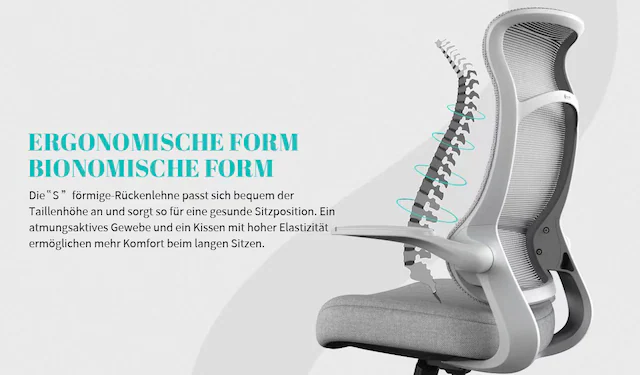 INOSIGN Bürostuhl »Toico, Design-Schreibtischstuhl,« () ergonomische Rückenlehne, Lendenwirbelstütze & klappbaren Armlehnen