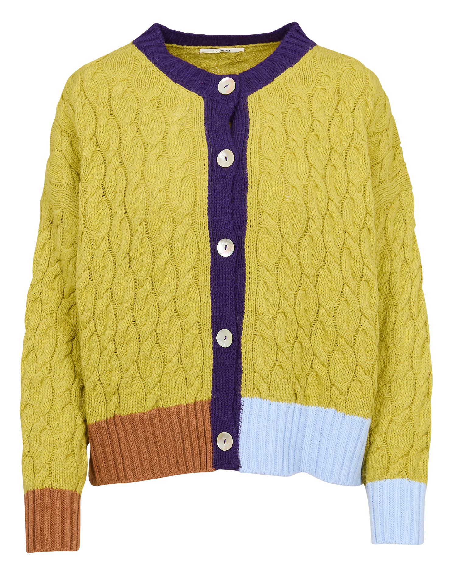 MELODY - Cardigan col rond droit en maille | Vert