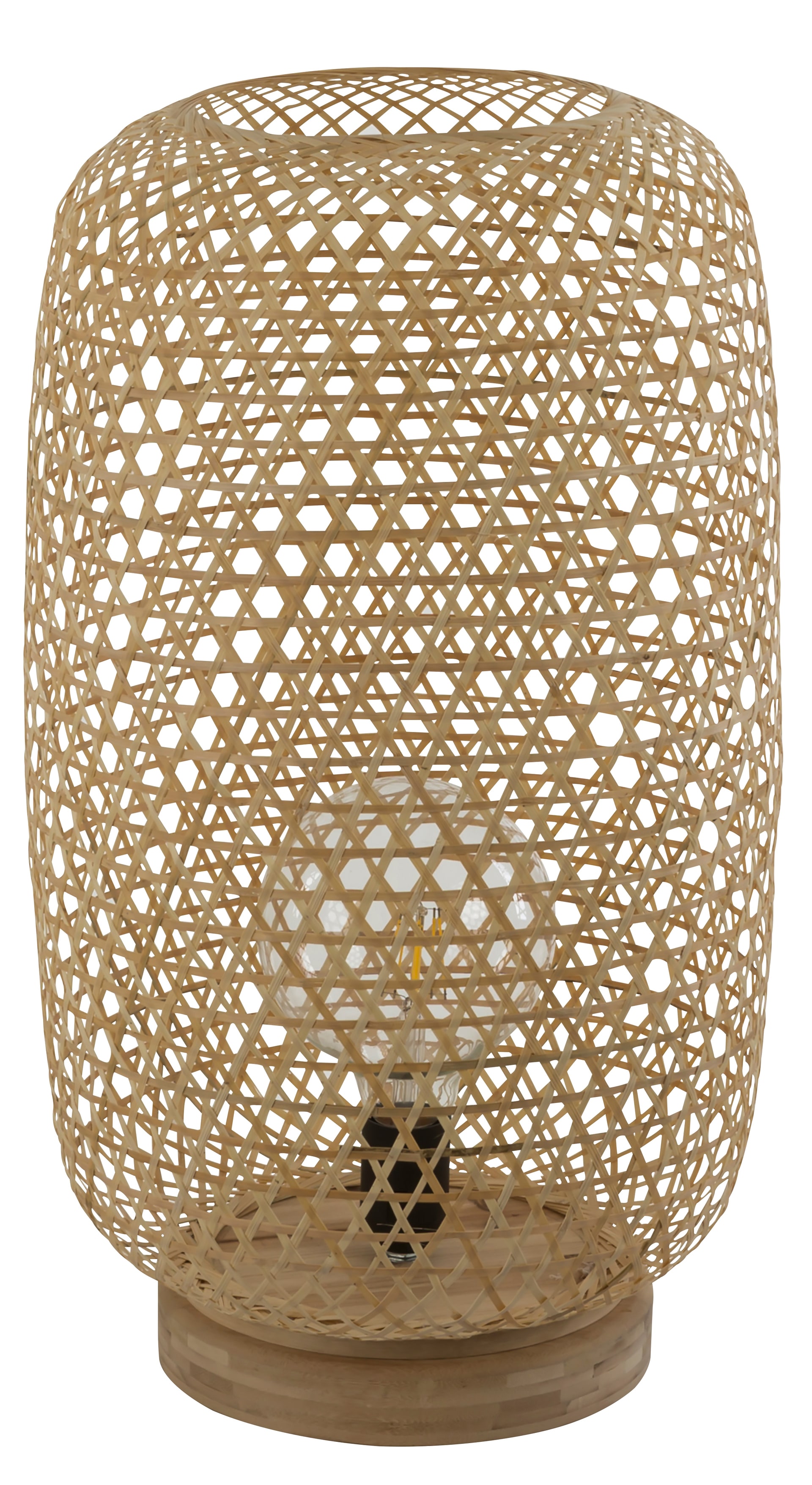 GLOBO Retrofit Tischlampe Mirena Bambus 31x31cm H55cm