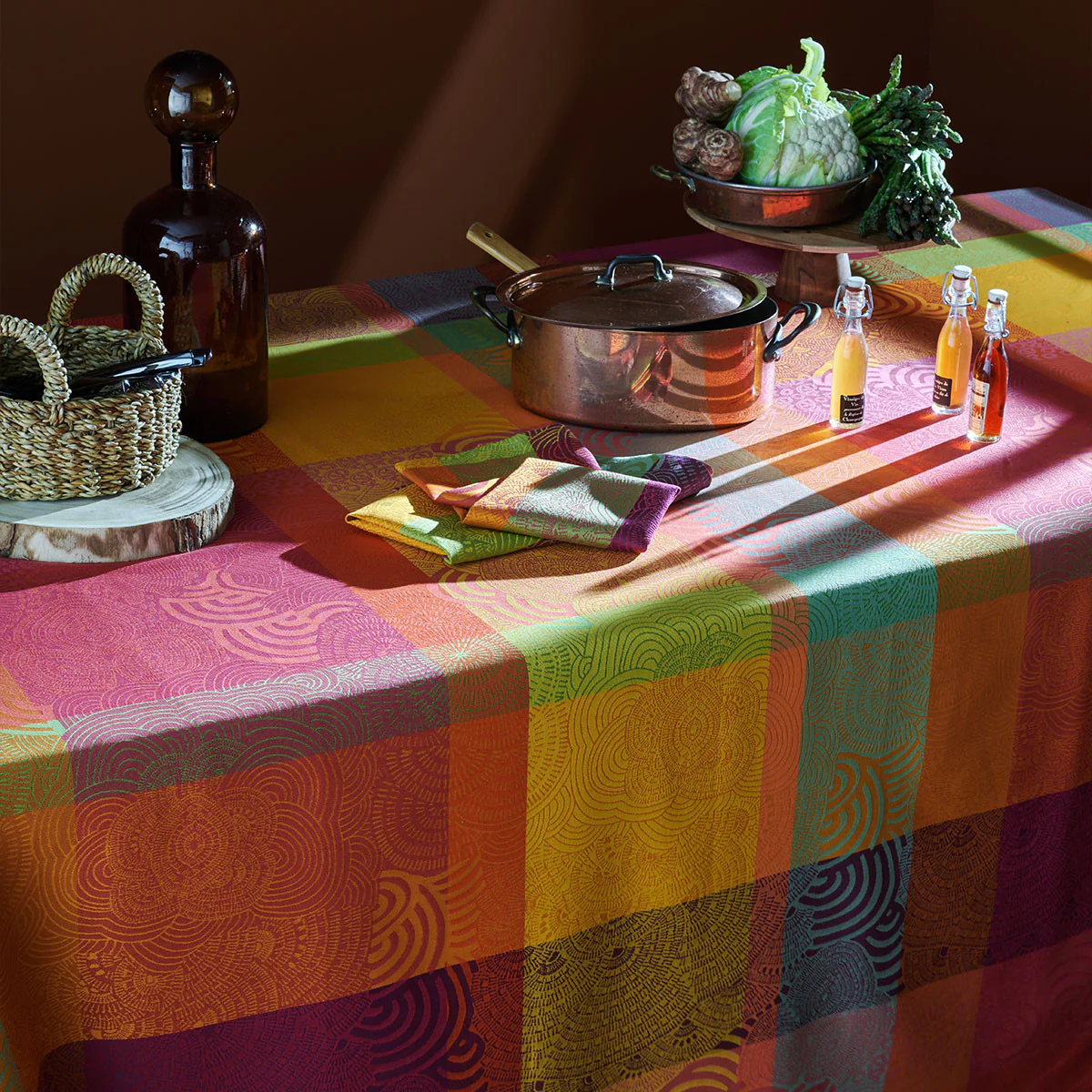 Chemin de table pur coton multicolore 155X55 Garnier Thiebaut