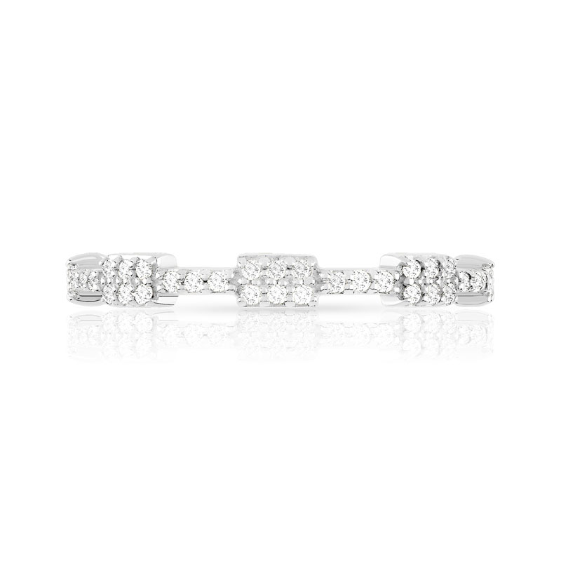 Bague or 375 blanc diamant