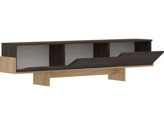 CONCEPT1 - Meuble TV Hege noyer chene saphir 180 x 30 x h44,6 cm