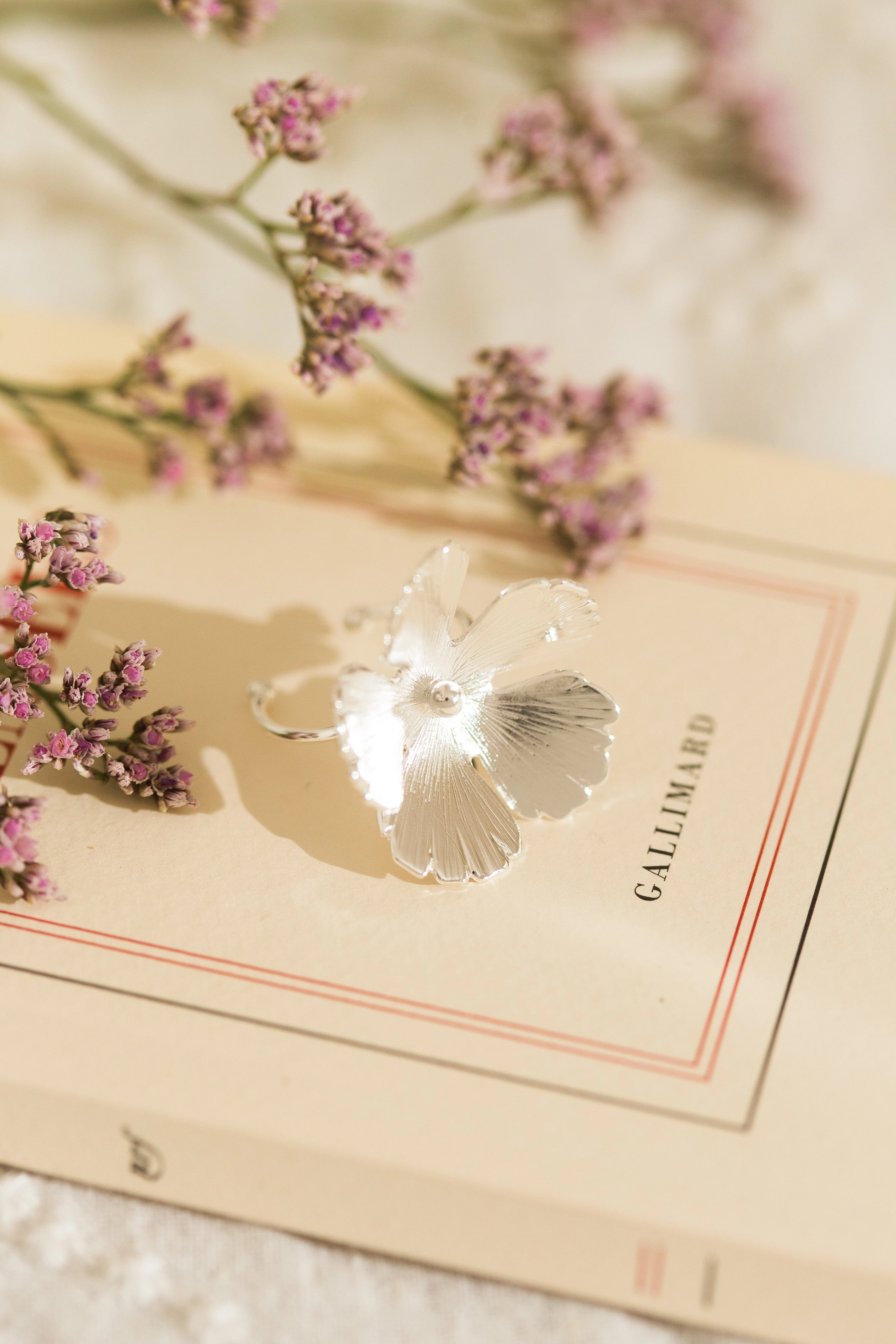 ORPHÉE - Maxi bague fleur plaqué argent | Argent