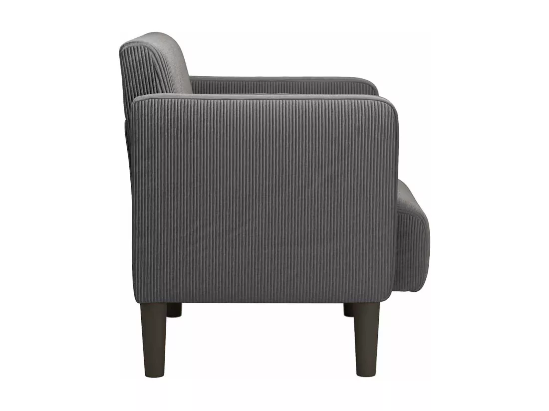 Canapé-chaise accoudoirs gris foncé 54 cm tissu velours c?telé