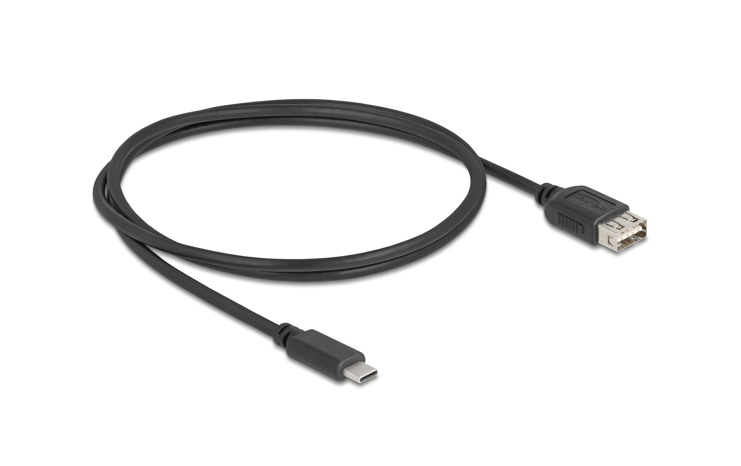 USB 2.0-Kabel USB C - USB A 1 mUSB Kabel zur Datenübertragung und Stromversorgung über kurze Strecke