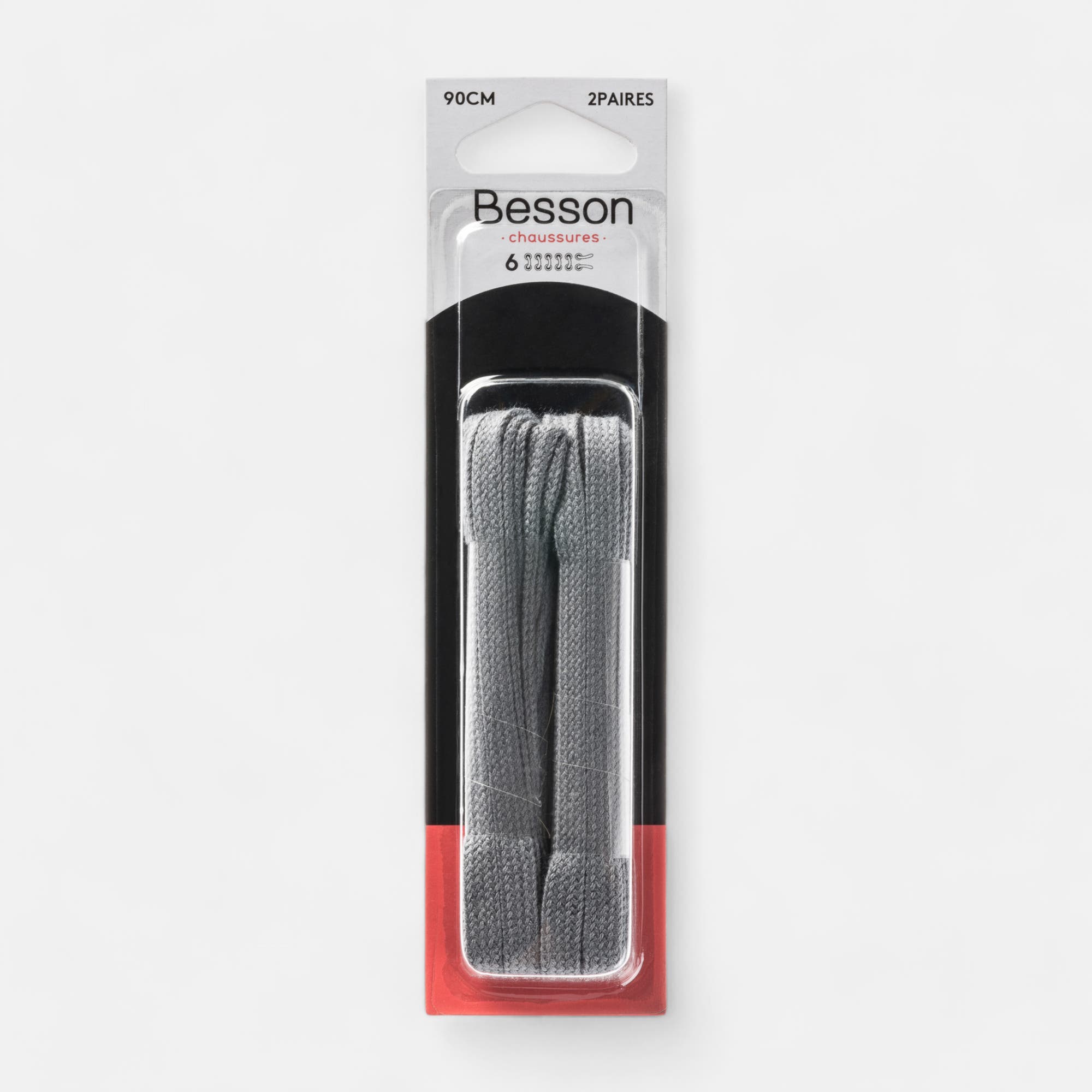 Lacets gris 90cm sans coloris