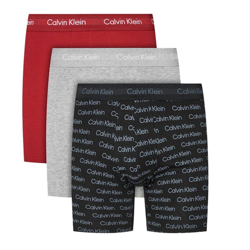 Calvin Klein Jeans X3 Boxers Noir/Gris/Rouge Homme Calvin Klein Jeans Boxer Brief 3