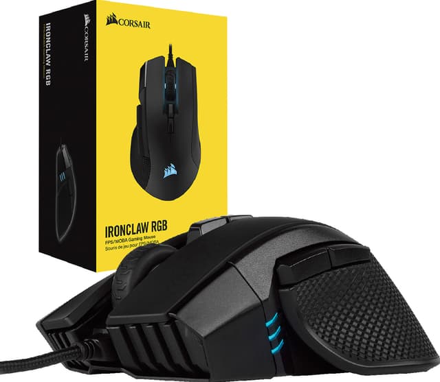 Corsair Ironclaw RGB gaming-mus (sort)