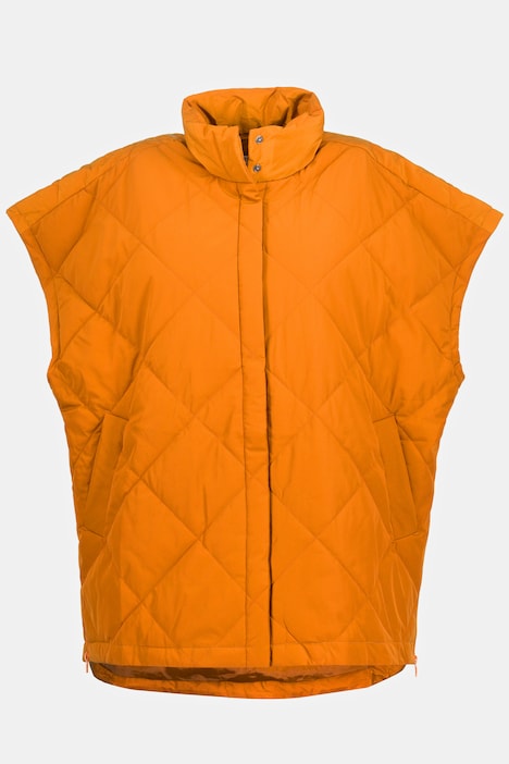 Steppweste, Oversized, Stehkragen, ärmellos, recycelt