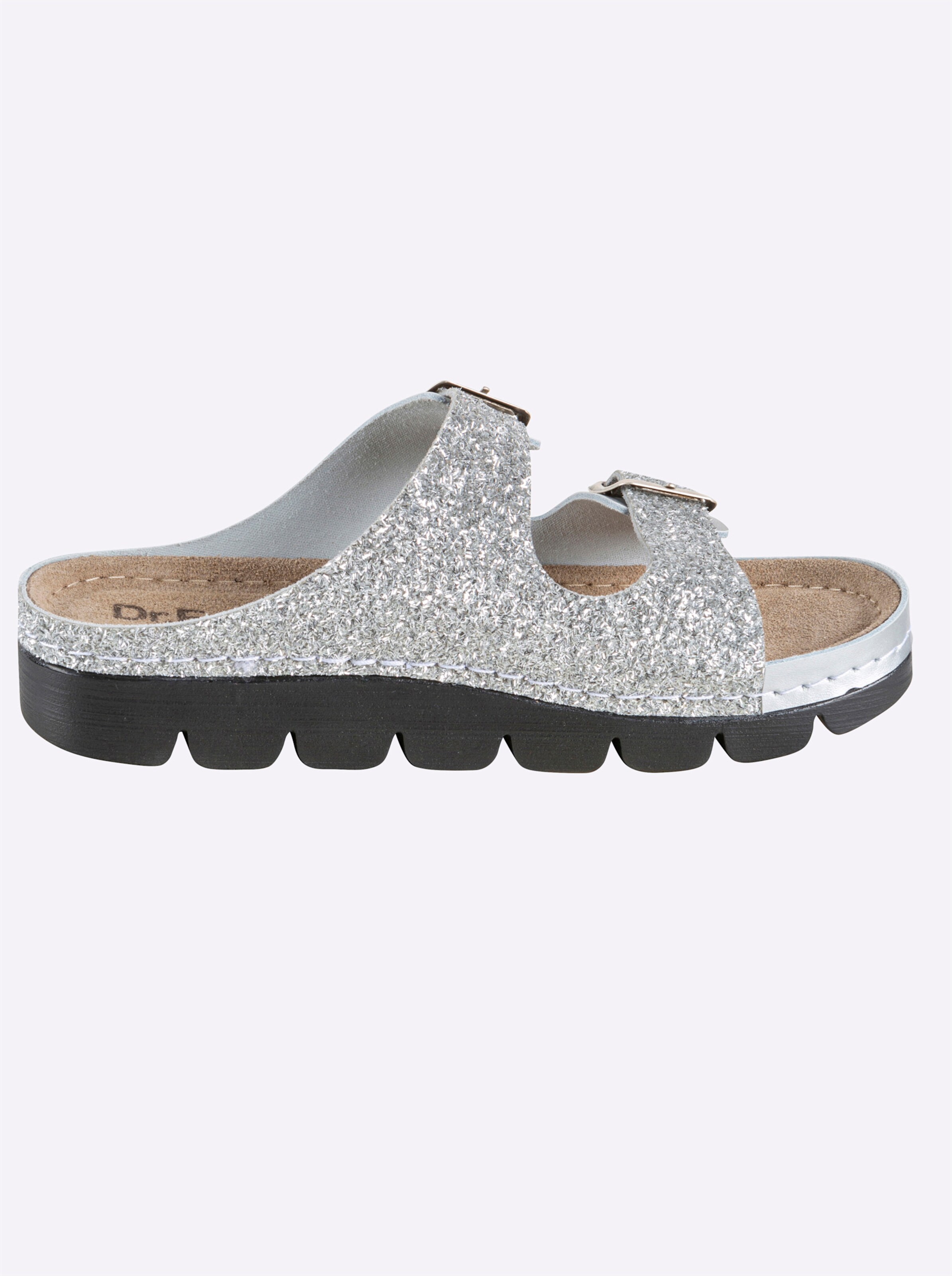 Dr. Feet Pantolette in silberfarben