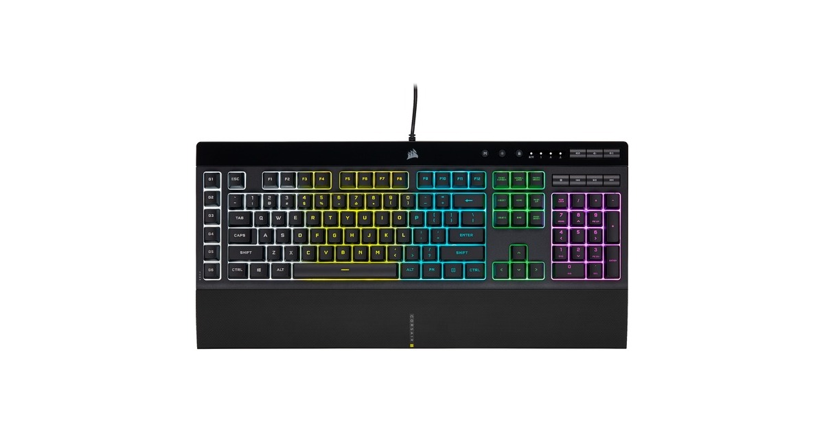 CorsairK55 RGB PRO, gaming toetsenbord  (Zwart, US lay-out, Membraan, RGB leds)
