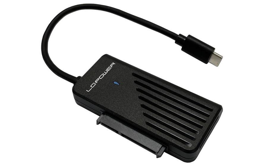 USB 3.1 Adapter LC-ADA-USB-SATA-NVME USB-C Buchse - 12V-2x6Adapter für SATA- & NVMe-SSDs/HDDs