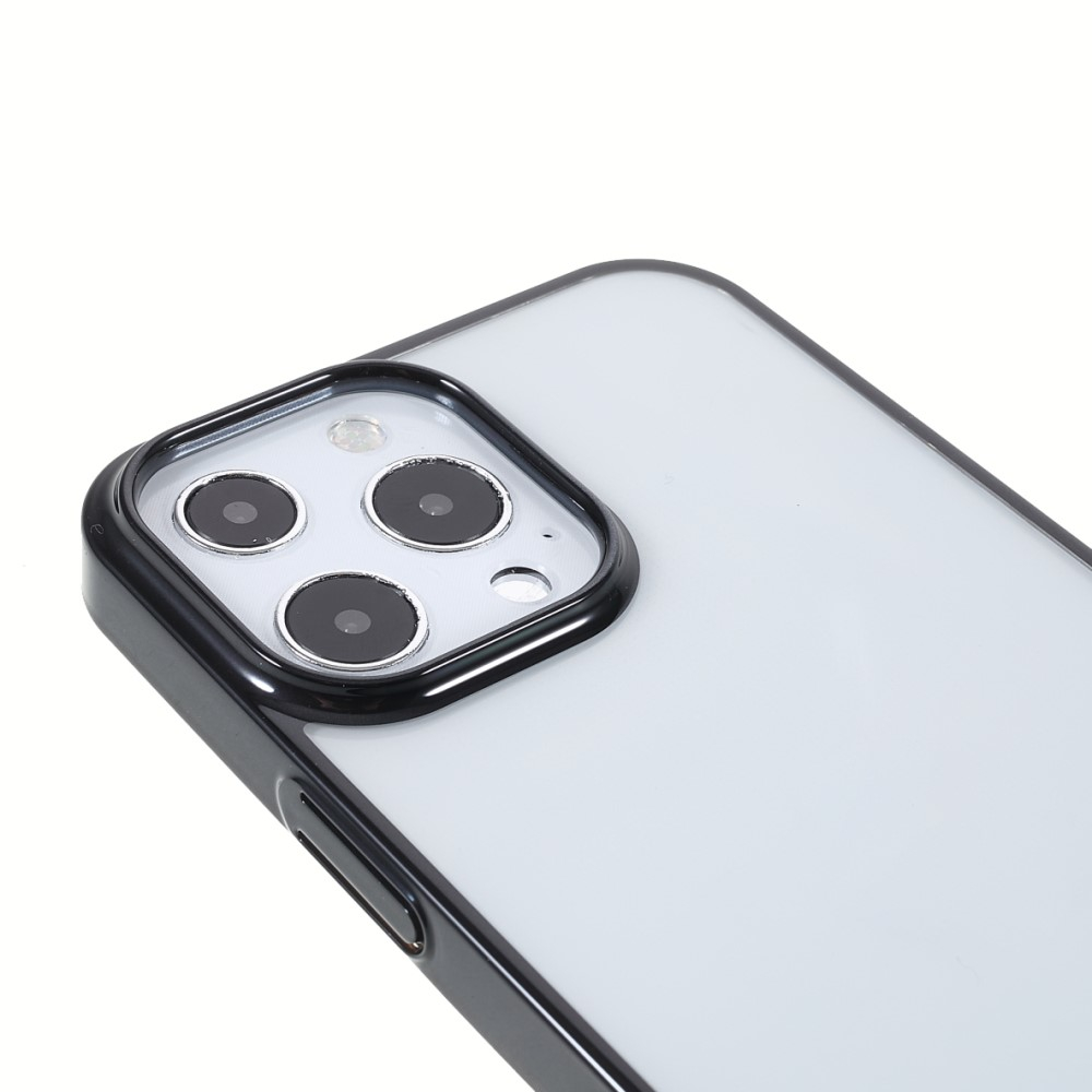 iPhone 13 Pro Hardcase Hülle mit Galvanisiertem Rahmen - Schwarz / Transparent