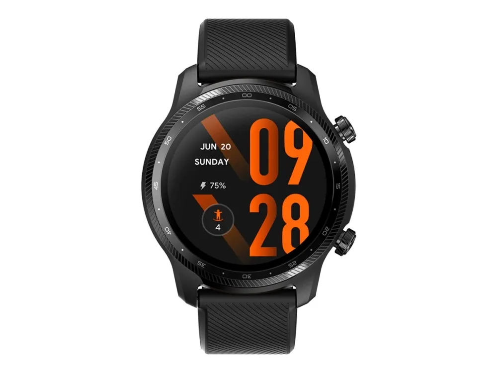 Mobvoi TicWatch Pro 3 Ultra - 47 mm - skyggesort - smart ur med bånd - fluororubber - display 1.4