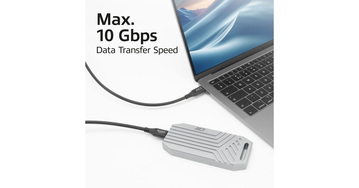 ACT ConnectivityUSB 3.0 10Gbps 60W USB Type-C kabel, 0,5 meter  (Zwart)