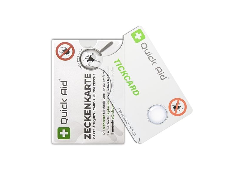 Quick Aid Zeckenkarte mit Lupe 1 Stück Mit Lupe für präzise Zeckenentfernung im Visitenkartenformat