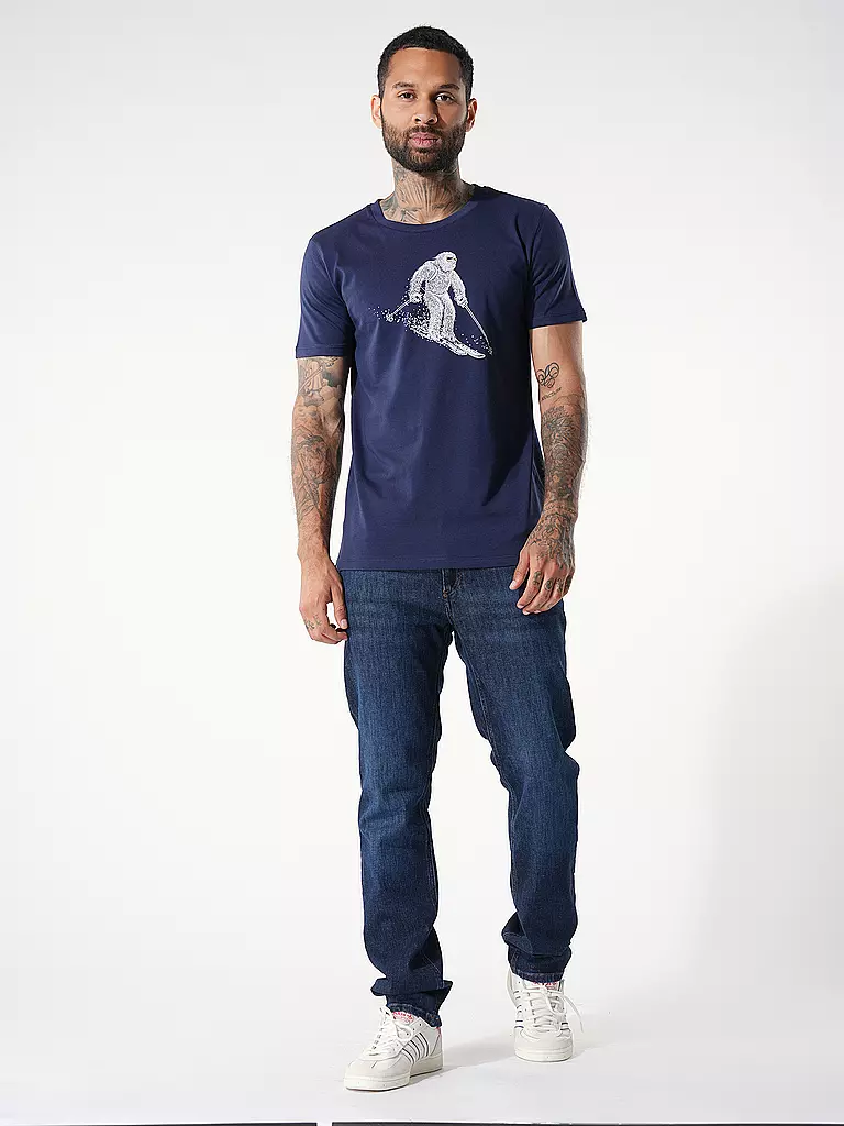 GREENBOMB T-Shirt GUIDE ANIMAL YETI SKI dunkelblau