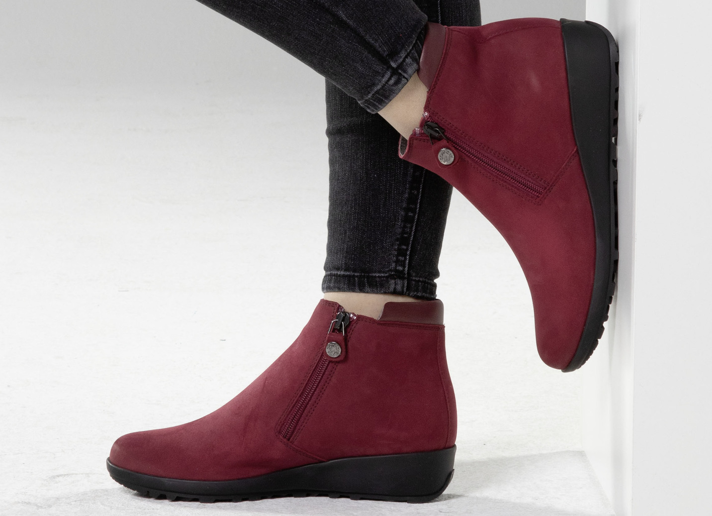 ELENA EDEN Stiefelette mit Nappaleder-Besatz