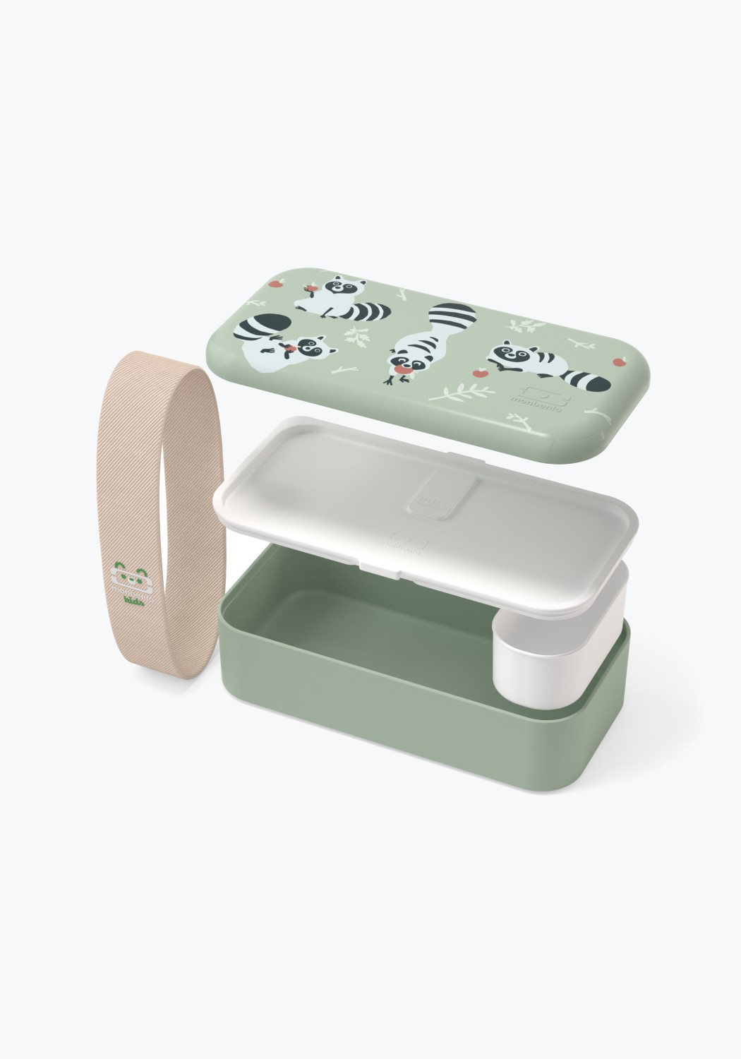 Monbento Kinder-Lunchbox Foodie Green Raccoon