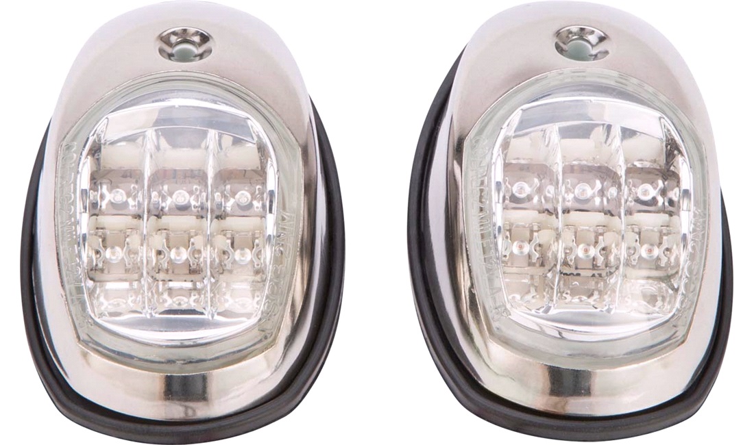 Lanterne LED, rustfri sæt, rød/grøn