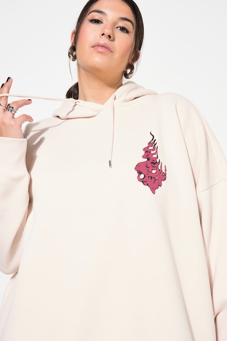 Hoodie, oversized, Asia-Rückenprint, Kapuze