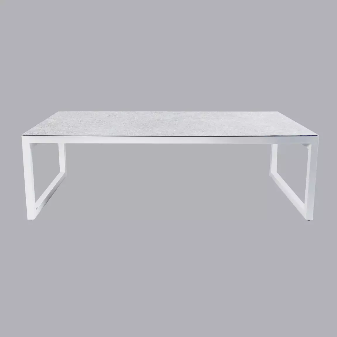 Table de jardin en aluminium et céramique 12 places (260 x 120 cm) Kore Blanc et gris clair