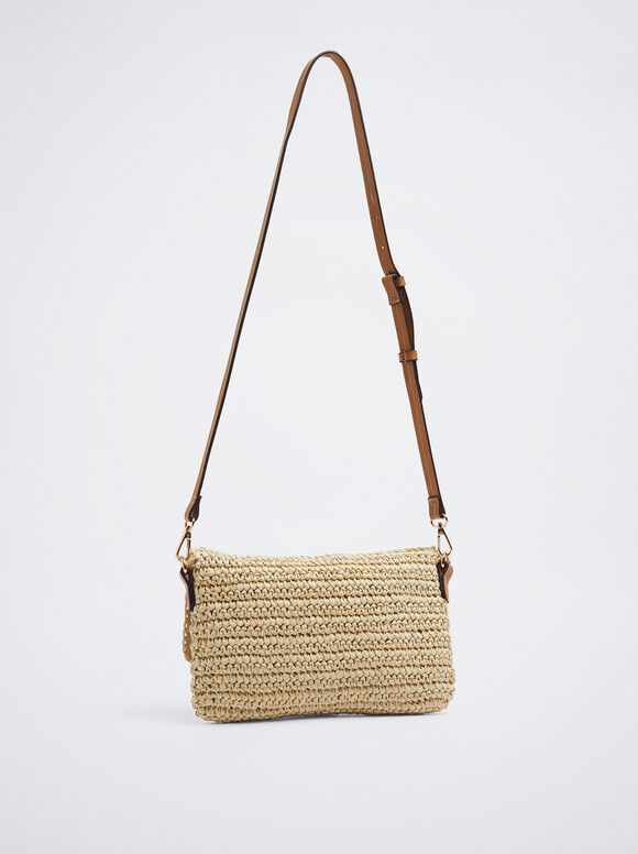 Bolsa de ombro de palha - Crua
