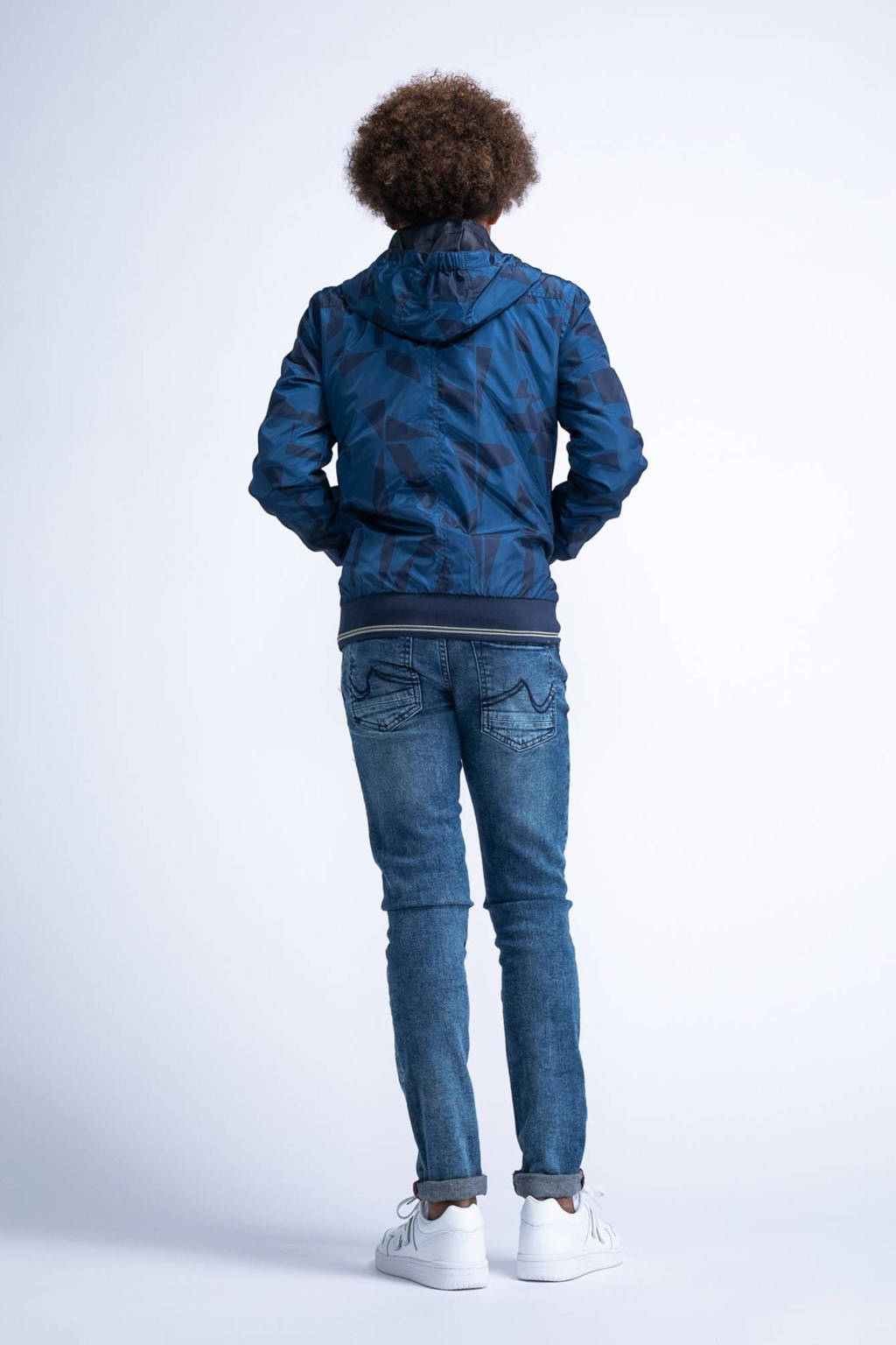 Petrol Industries zomerjas met camouflageprint blauw