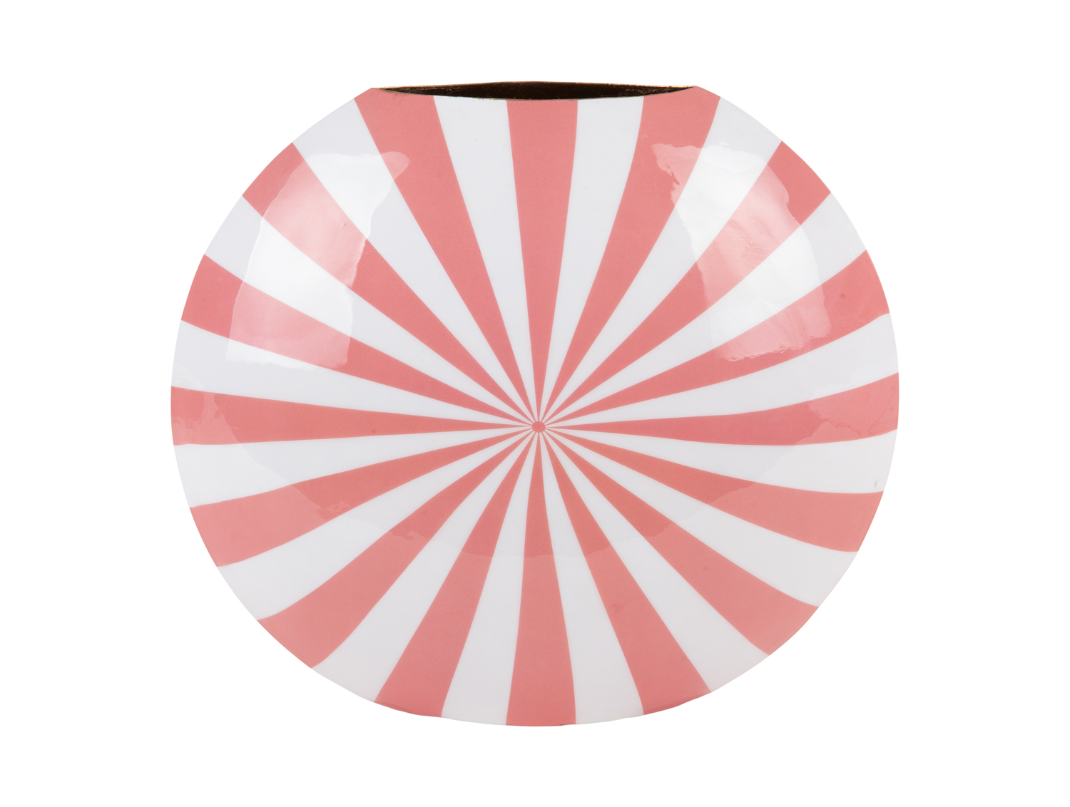 Vase Candy Swirl large enamel flamingo pink & white