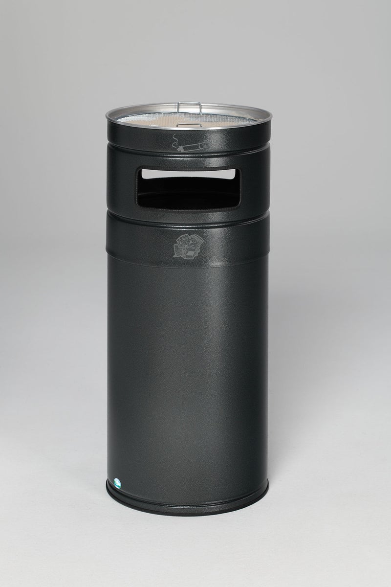 PROREGAL Robuuste Combi-asbak met 2 compartimenten, 104 liter, HxBxD 99 x 43,5 x 43,5 cm, Gegalvaniseerd staal, Antraciet