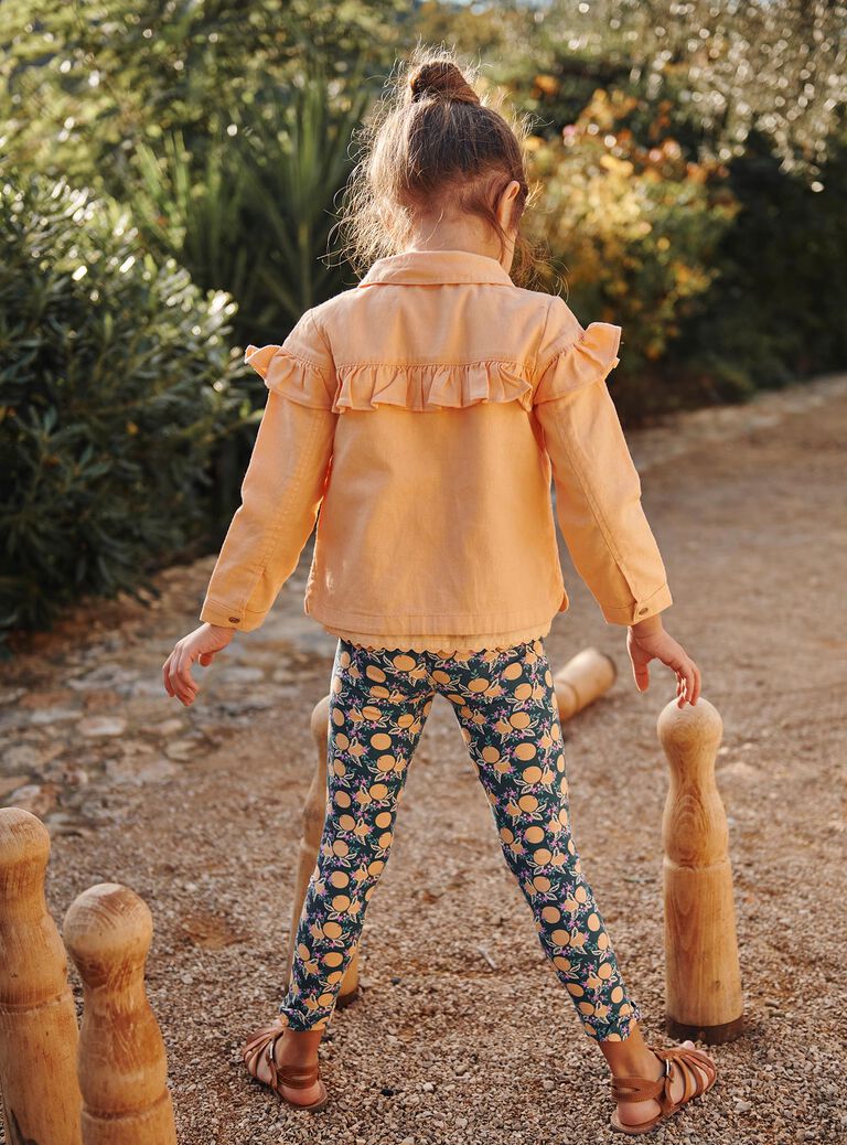 Veste orange clémentine à volants