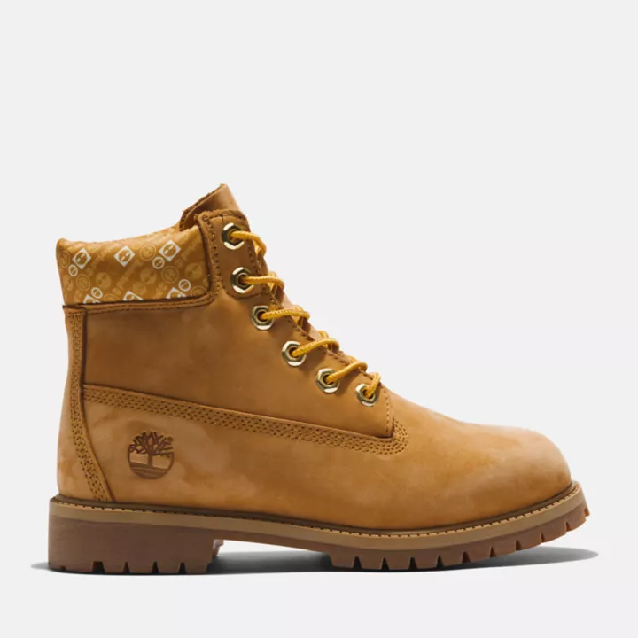 Bota Timberland Premium de 6 polegadas para crianças na cor amarela
