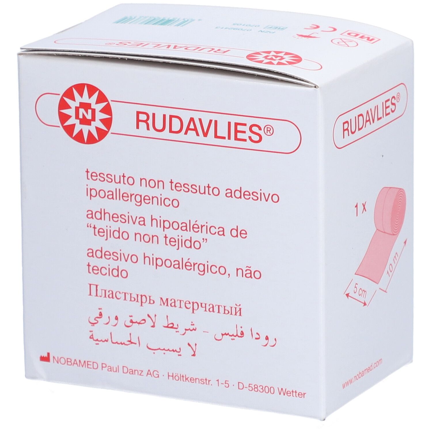 Nobamed® Rudavlies Klebevlies 5 cm x 10 m