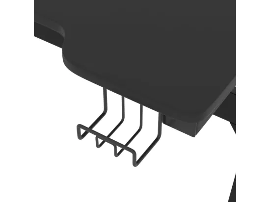 Bureau de jeu à LED en forme de Z noir 110x60x75 cm