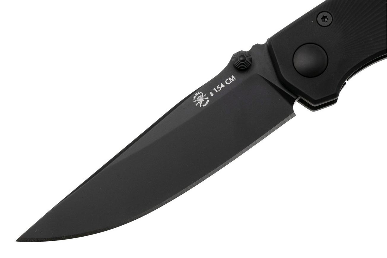 Spartan Harsey Folder 3.25 Talos II SFBL13BKBK, Black Ti Nitride 154CM, Black Starburst Aluminum zakmes