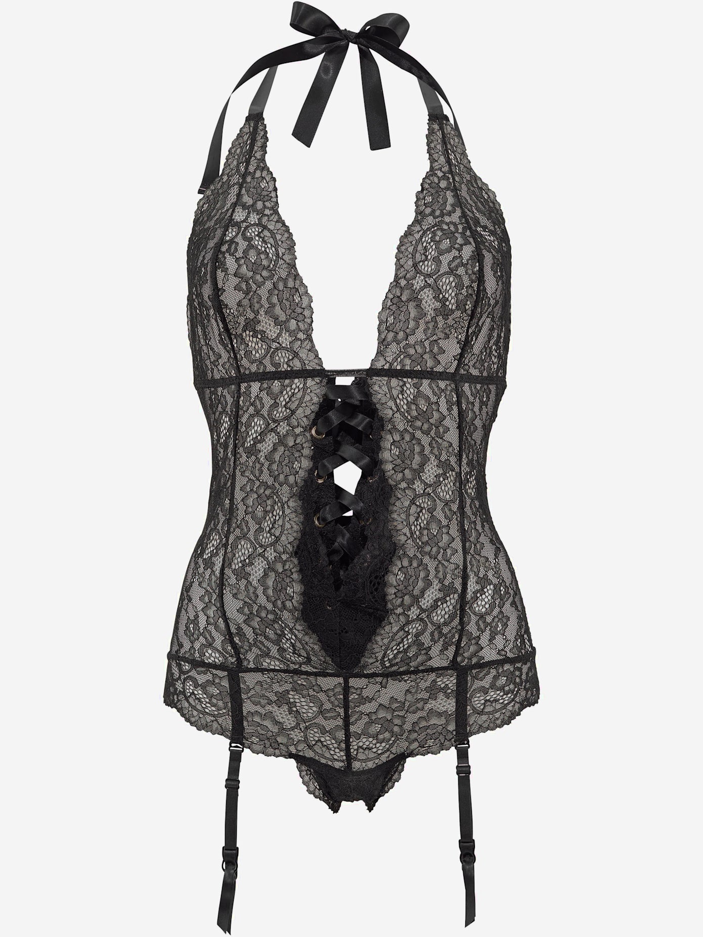 Combinaison string combiné érotique en dentelle transparente