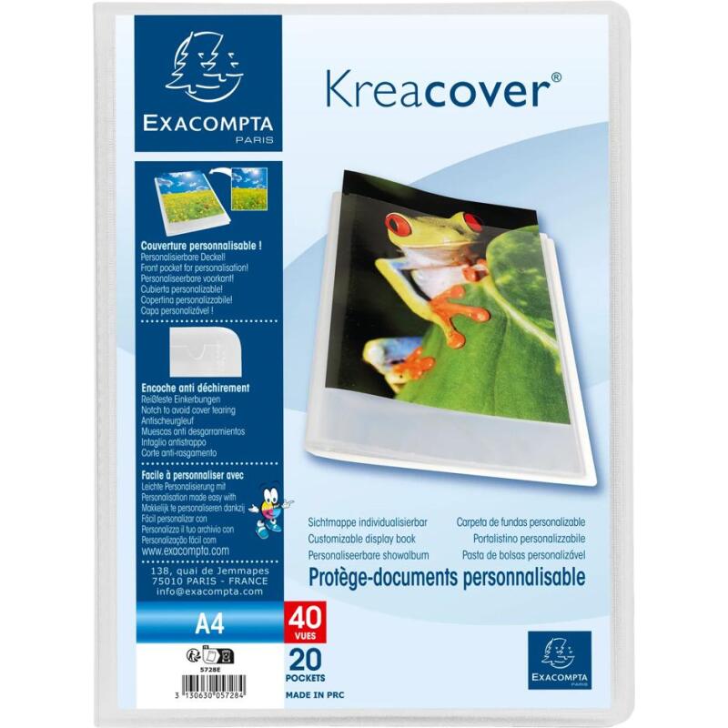 Protège-documents en polypropylène semi rigide Kreacover® Chromaline 40 vues - A4