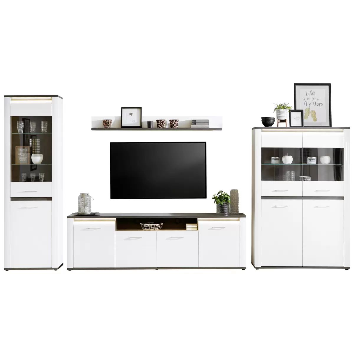 TV Möbel Alassio weiss,grau