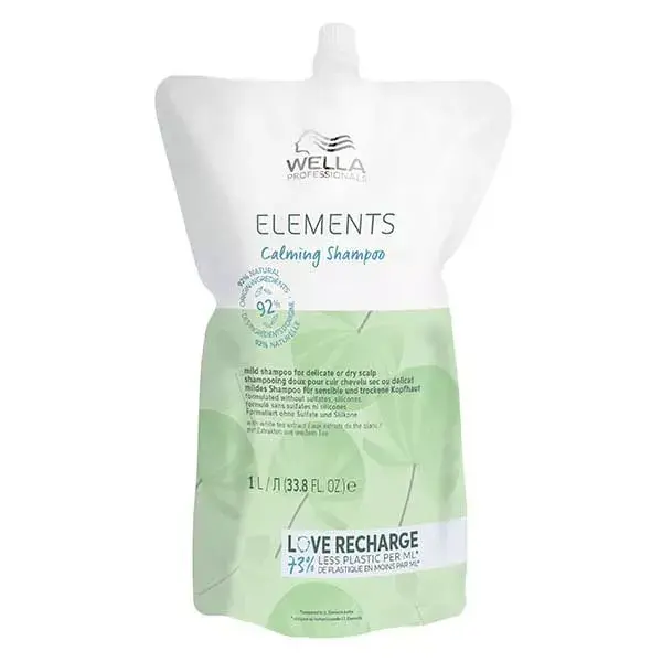 Refil de Shampoo Suavizante Sem Sulfato Wella Professionals Elements para Todos os Tipos de Cabelo 1L