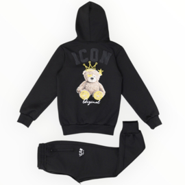 Icon bear crown set - zwart