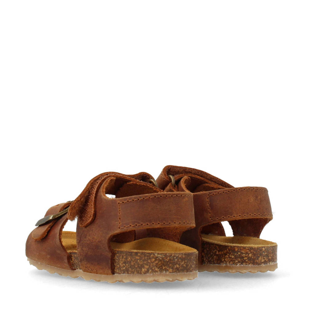 Develab leren sandalen cognac
