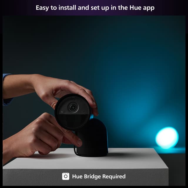 Philips Hue sikkerhedskamera (stationært/sort)
