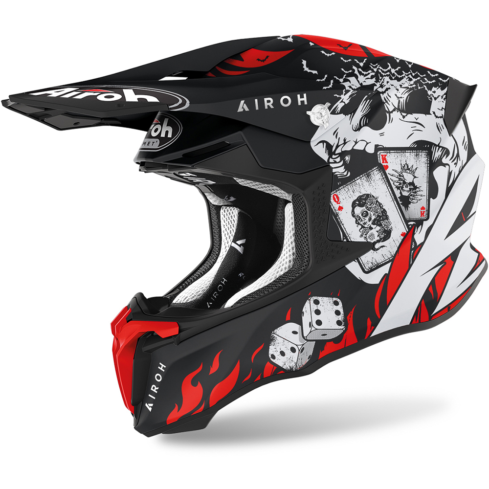 Airoh - Casque Twist 2.0 Hell Noir Mat / Blanc / Rouge