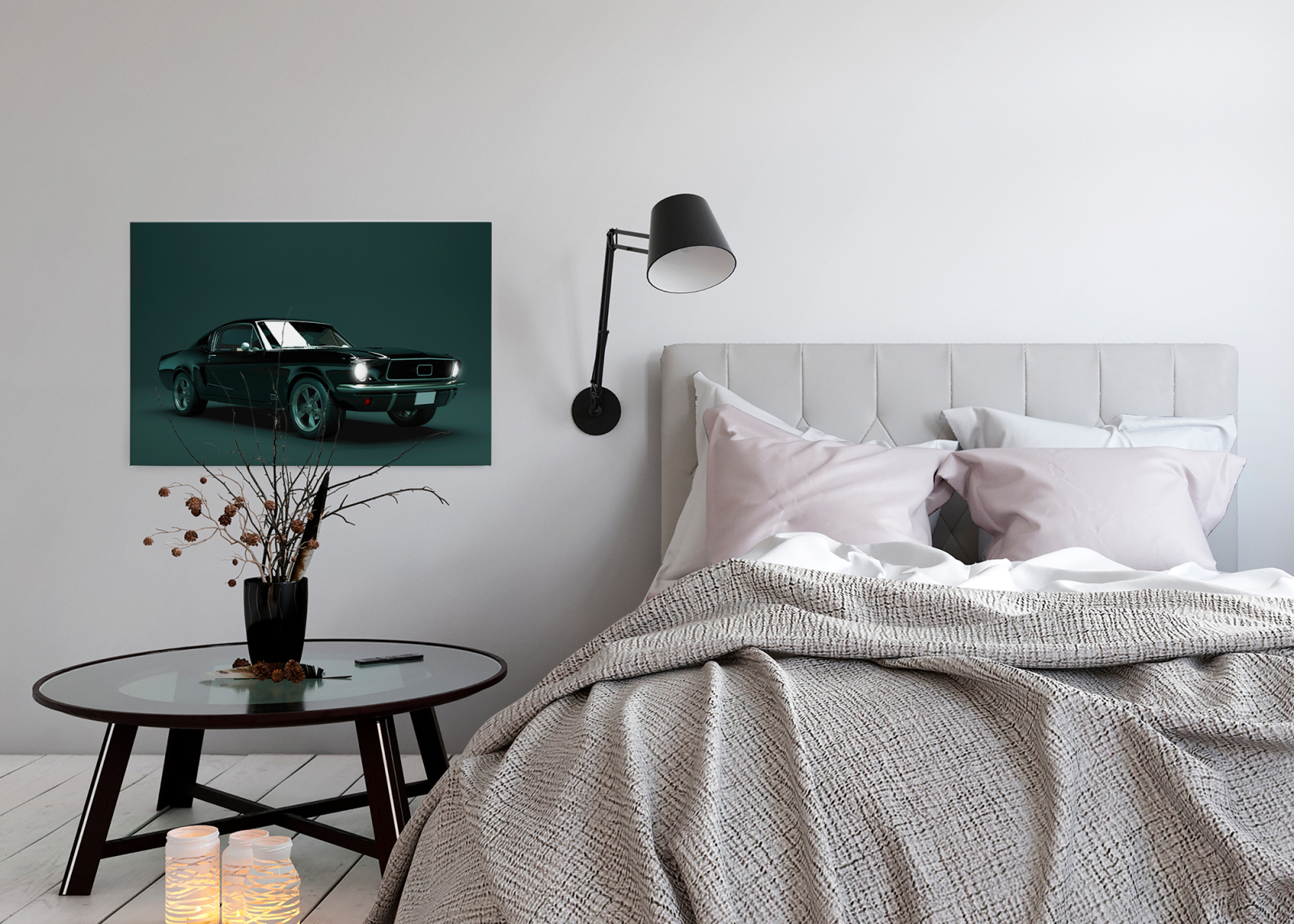 Leinwandbild OLDTIMER 2 - grün-schwarz - 90x60 cm