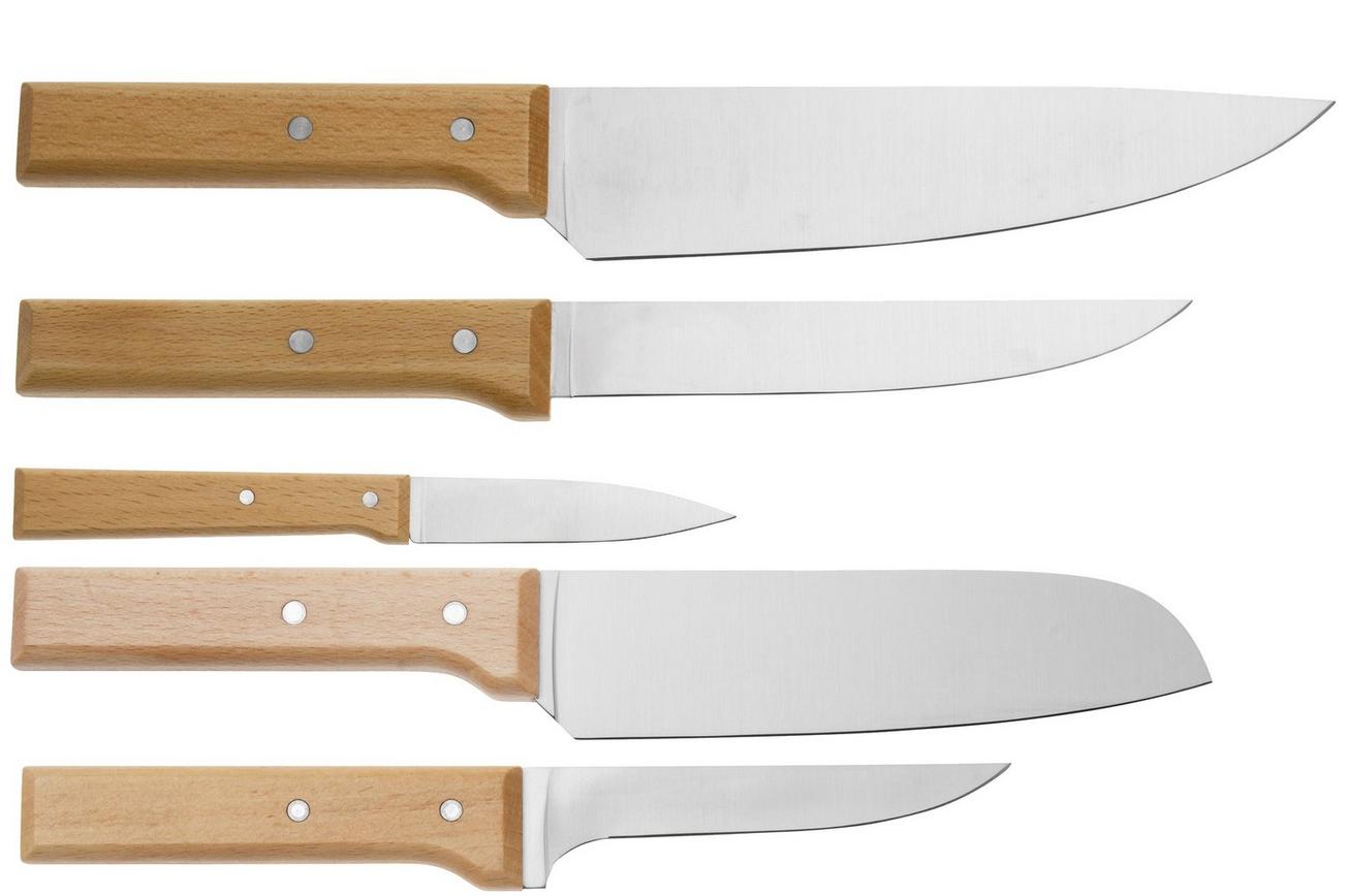 Opinel Parallèle 2403, 5-delige vleesmessenset incl. blok