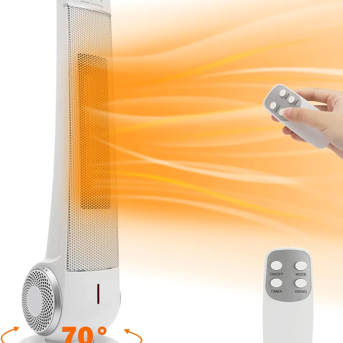 Radiateur électrique en Céramique avec Télécommande 2200W blanc Vendos